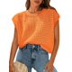 thumbnail image 1 of Camiseta PRETTYGARDEN para mujer, primavera/verano, ganchillo, naranja, talla S, 1 of 8
