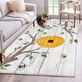 thumbnail image 3 of Area Rug for Living Room, Bees Branches Non-Slip Indoor Large Carpet for Bedroom/Dining Room, Farmhouse Spring Botanical Wooden Washable Low-Profile Rectangle Floor Runner Rugs - 4 x 6 Ft, 3 of 7