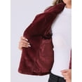 thumbnail image 6 of INSPIRE CHIC Women's Winter Fashion Loose Faux Fur Cropped Jacket Coat XS Burgundy, 6 of 7