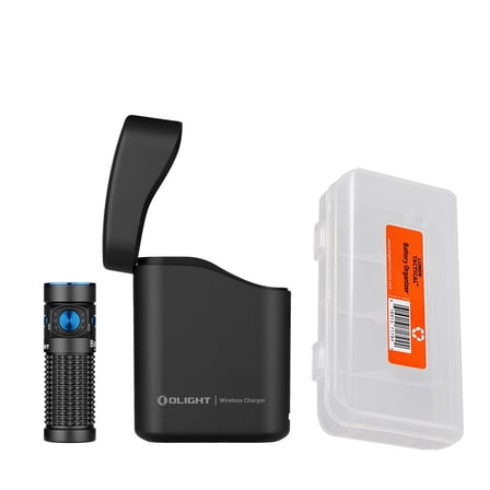 Olight Baton 4 Premium 1300 Lumen Rechargeable EDC Flashlight with Wireless Charging Case   LumentTac Organizer