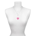 thumbnail image 3 of Delight Jewelry Acrylic 1" Hot Pink Heart Silver tone Elegant Infinity Lariat Necklace, 3 of 4