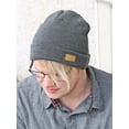 thumbnail image 4 of Four Seam Cuffed Beanie Unisex Grey Thick & Warm Knit Winter Hat Cap by Back 40, 4 of 4