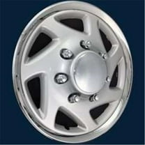 15 in. Universal Wheel Cover - Silver with Chrome Ring