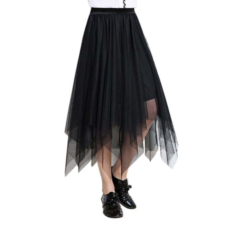 Topwoner Women's Sheer Tutu Skirt Tulle Mesh Layered Midi Skirt -  Walmart.com