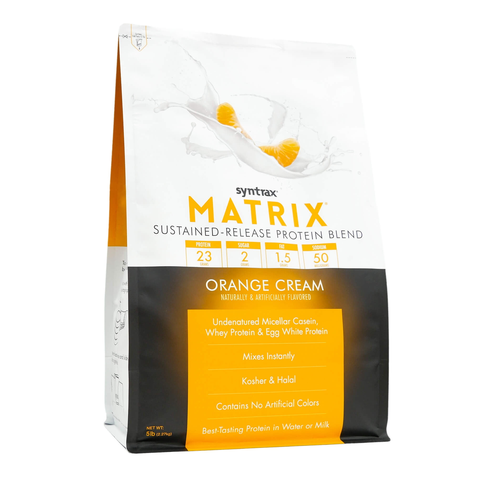 Syntrax Matrix Orange Cream Powerful Sustained-Release Protein Powder Blend 5 lbs