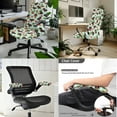 thumbnail image 2 of HELLHERO Dachshund Hibiscus Print Office Chair Cover Set, Universal Stretchy Computer Chair Armrest Slipcover, High Back Office Chairs Cover, Machine Washable, Green, 2 of 6