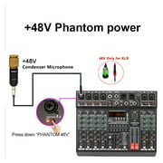6 Mono Channels Mixing Console 99 Digital Effects Bluetooth USB PC Sound Mixer With 48V For Church AM-GT6 ,Easy to Operate