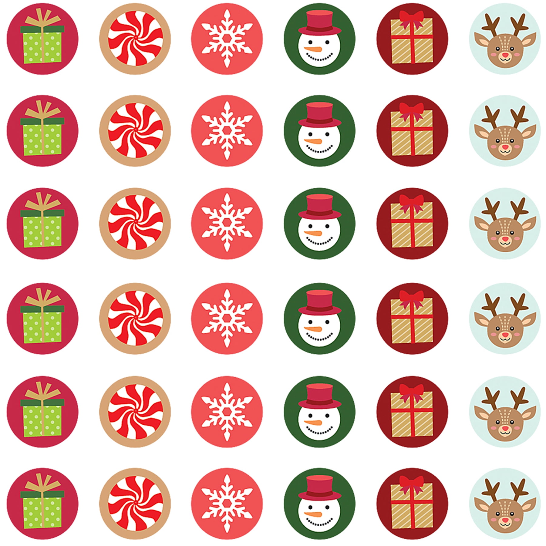 Teacher Created Resources Winter Holiday Mini Stickers, 378 Per Pack, 12 Packs