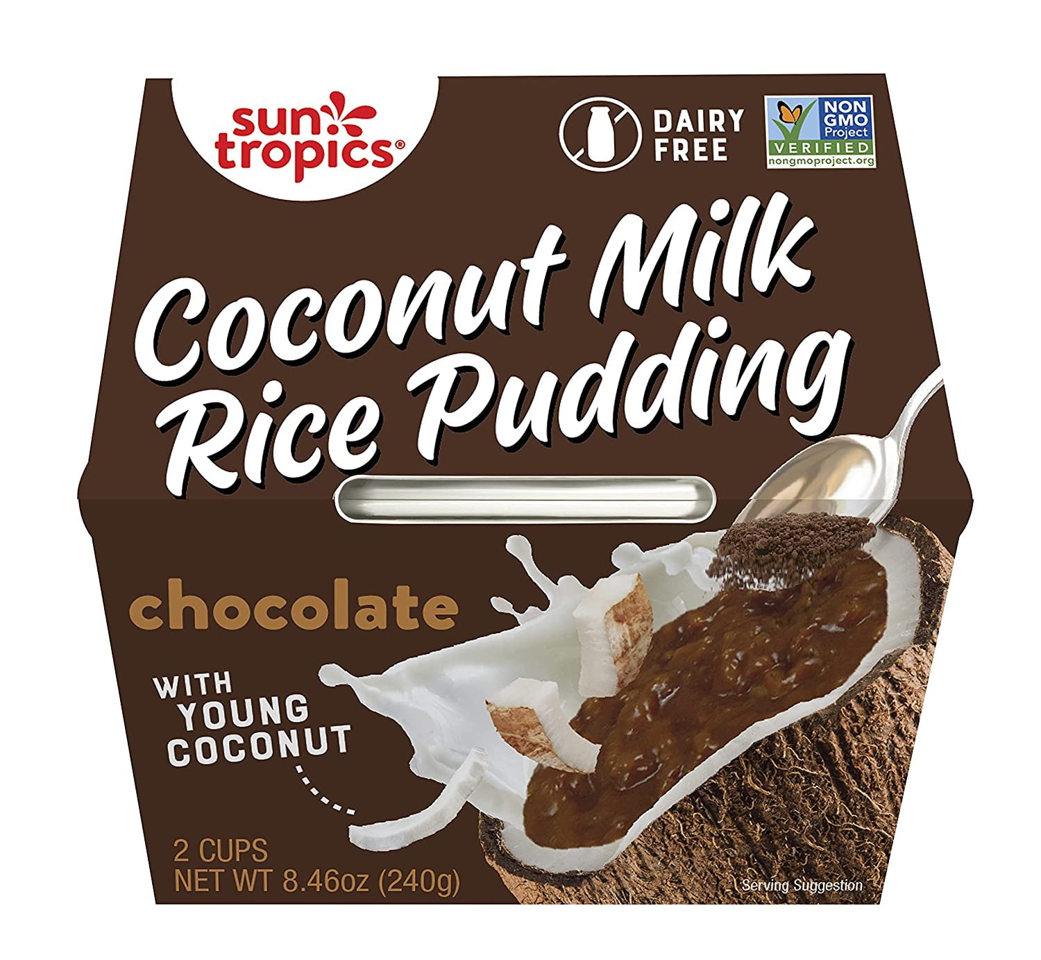 Sun Tropics Coconut Milk Rice Pudding Gluten & Dairy Free Chocolate -- 2 Cups Pack of 3