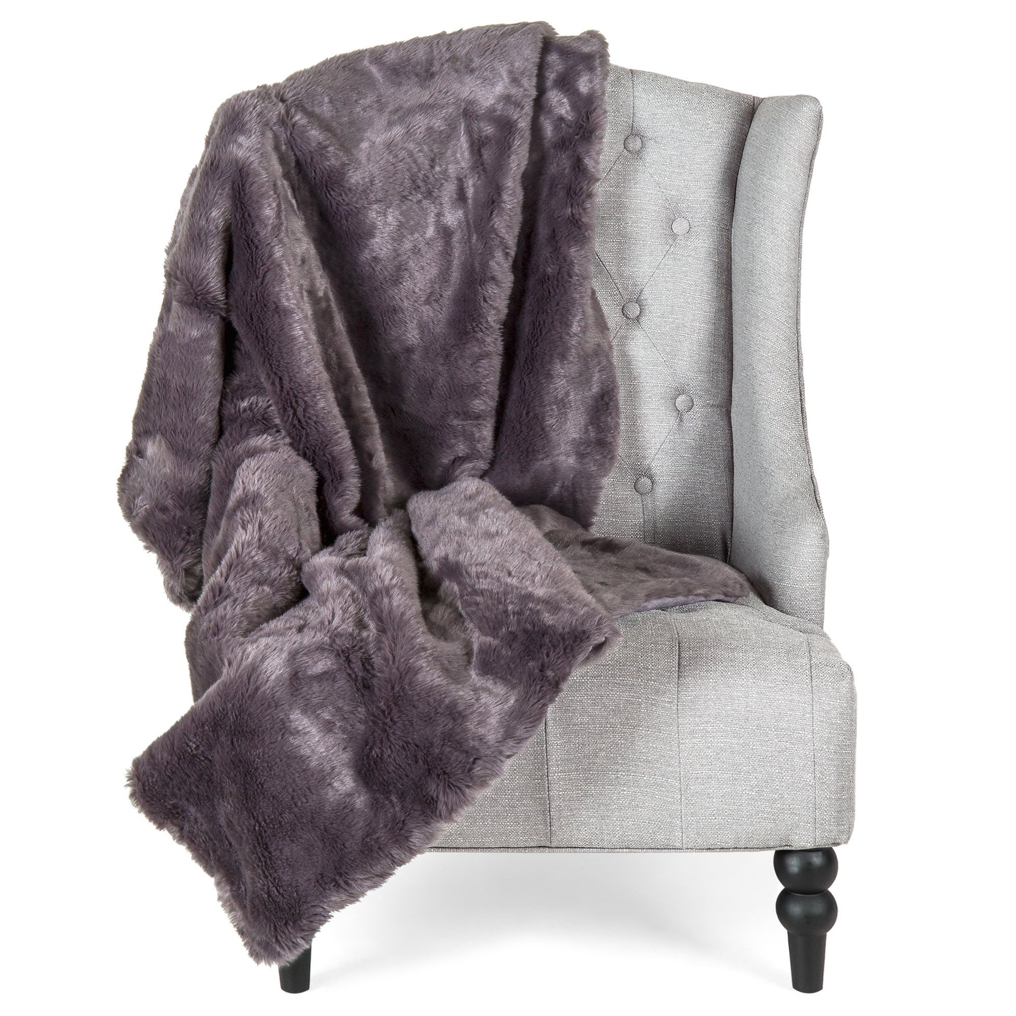 Best Choice Products 47x60in Soft Plush Cozy Warm Faux Fur Throw Lounge