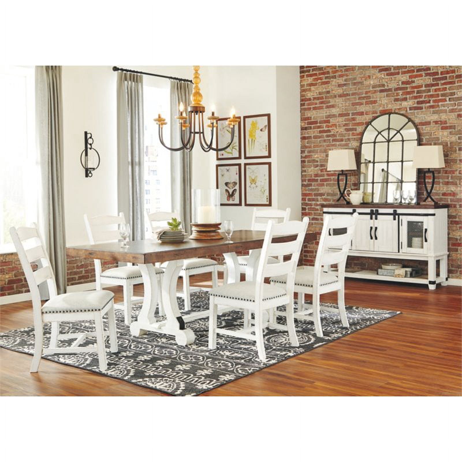 Signature Design by Ashley Valebeck Rectangular Dining Table in White and Brown