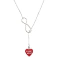 thumbnail image 1 of Delight Jewelry Acrylic Red "Puppy Love / Take a Walk" Heart Silver tone Elegant Infinity Lariat Necklace, 1 of 4