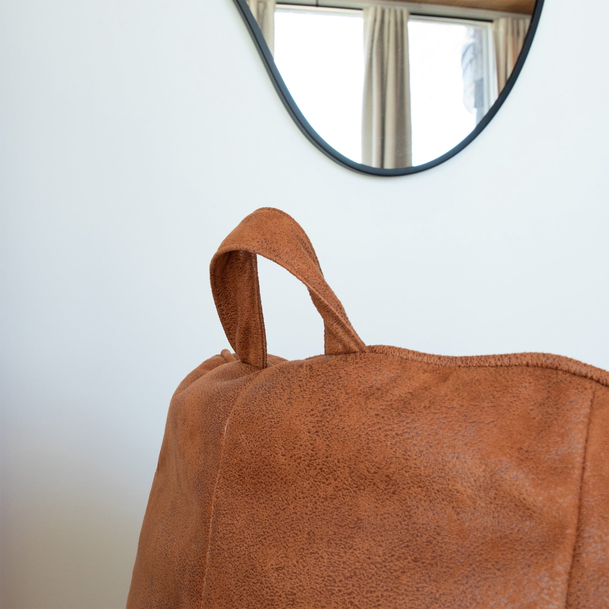 Big Joe Hug Bean Bag Chair, Tan, Vegan Suede, Kids/Teens, 3 feet