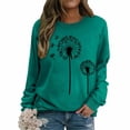thumbnail image 4 of XPMWRP Women's Floral Print Sweatshirt Casual Loose Crewneck Set Long Sleeve Shirts Floral Graphic Pullover Tops Shirt Green XXL, 4 of 5