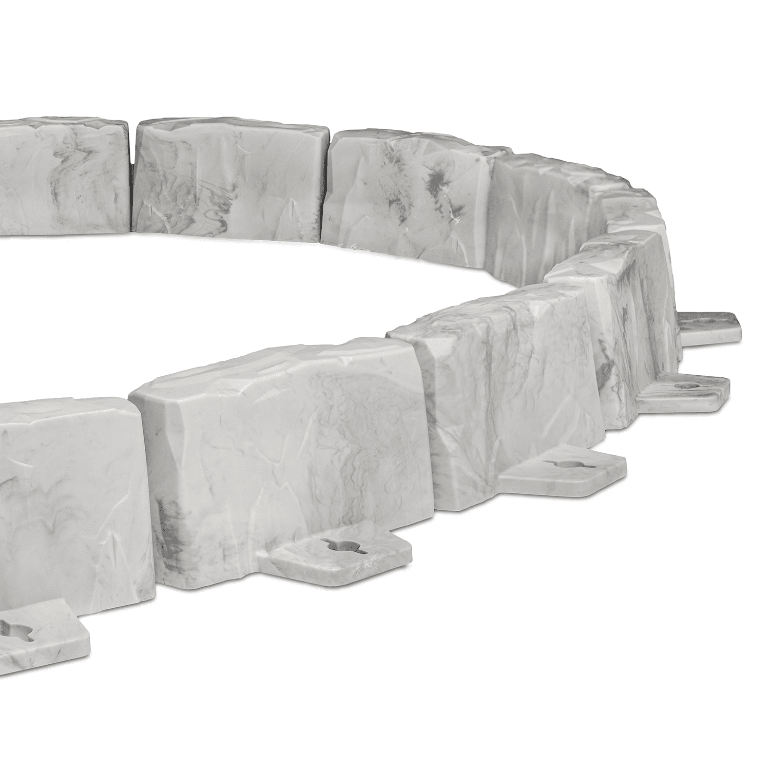 EasyFlex Decorative No-Dig Landscape Edging Kit - 20 ft., Light Gray Faux Stone