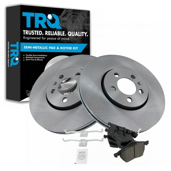 TRQ Front Brake Pad & Rotor Kit Brake Pads Brake Rotor Semi-Metallic Fits Select 1999-2010 Volkswagen Beetle 2000-2006 Golf 2000-2005 Jetta