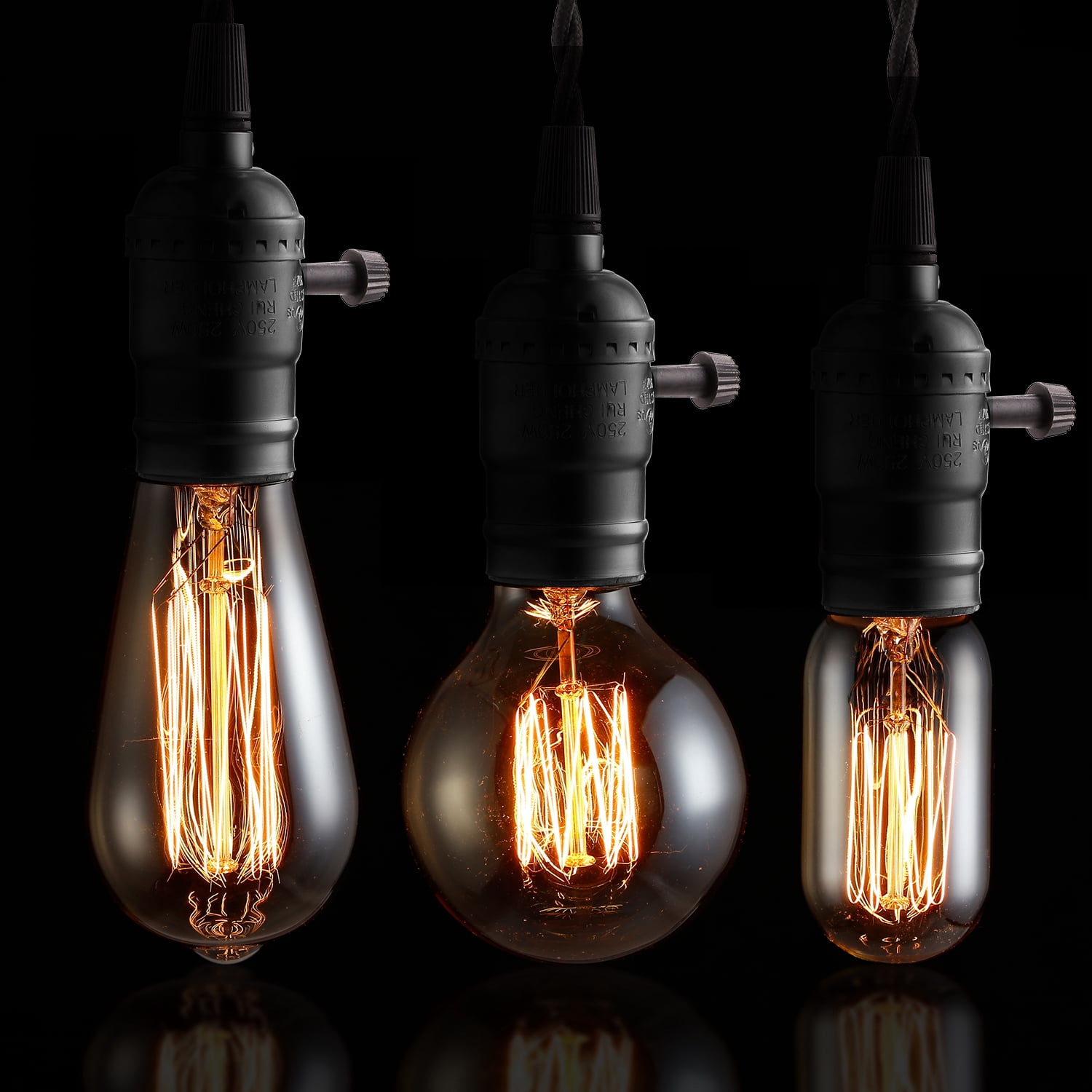 Pendant Light Fixture, 14.8ft UL-Listed Adjustable Cord, Decorative Fixture for Living Room, Coffee Shop, Western Stylish Place, Black