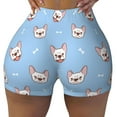 thumbnail image 2 of Logiee French Bulldog Head Print Women's Biker Shorts,Workout Gym Shorts,Scrunch Shorts,Tummy Control Hidden Scrunch Running Yoga Shorts-Large, 2 of 8