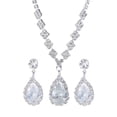 thumbnail image 2 of Fiudx Pendientes de Diamantes de Imitación, Elegante Collar de Gota de Agua, Conjunto de Joyas de Aleación de Moda, Accesorios Brillantes para Fiestas, Bodas y Ocasiones Especiales, Regalo Perfecto p, 2 of 6