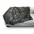 thumbnail image 3 of Ships Wheel Soft Flannel Fleece Throw Blanket, Retro Navigation Equipment Illustration Steering Helm Charts Anchor Chains, Cozy Plush for Indoor and Outdoor Use, 70" x 90", Charcoal, by Ambesonne, 3 of 6