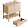 thumbnail image 2 of GarveeHome Rattan Night Stand Set of 2, Boho Night Stand with 2 Rattan Drawers, Large Bedside Table Side Table, Wood, 2 of 8
