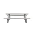 thumbnail image 6 of Benjara Limo 86" Picnic Table- Rich Brown Polyresin Slats- Aluminum Frame, 6 of 9