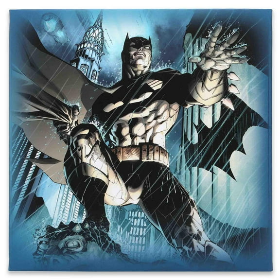 DC Comics Batman Gotham City Gallery Wrapped Canvas Wall Decor - Large Batman Wall Art for Man Cave or Movie Room