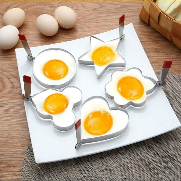 Moule à crêpes omelette en forme de coeur en silicone de qualité  alimentaire 10 pièces moule à oeufs pochés (bleu en forme de coeur)