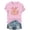 Pink, variant on Easter Women's Casual Crewneck Short Sleeve Printed T-Shirt with Bunny & Floral Design Loose Fit for Spring Daily Outfits, S-3XL