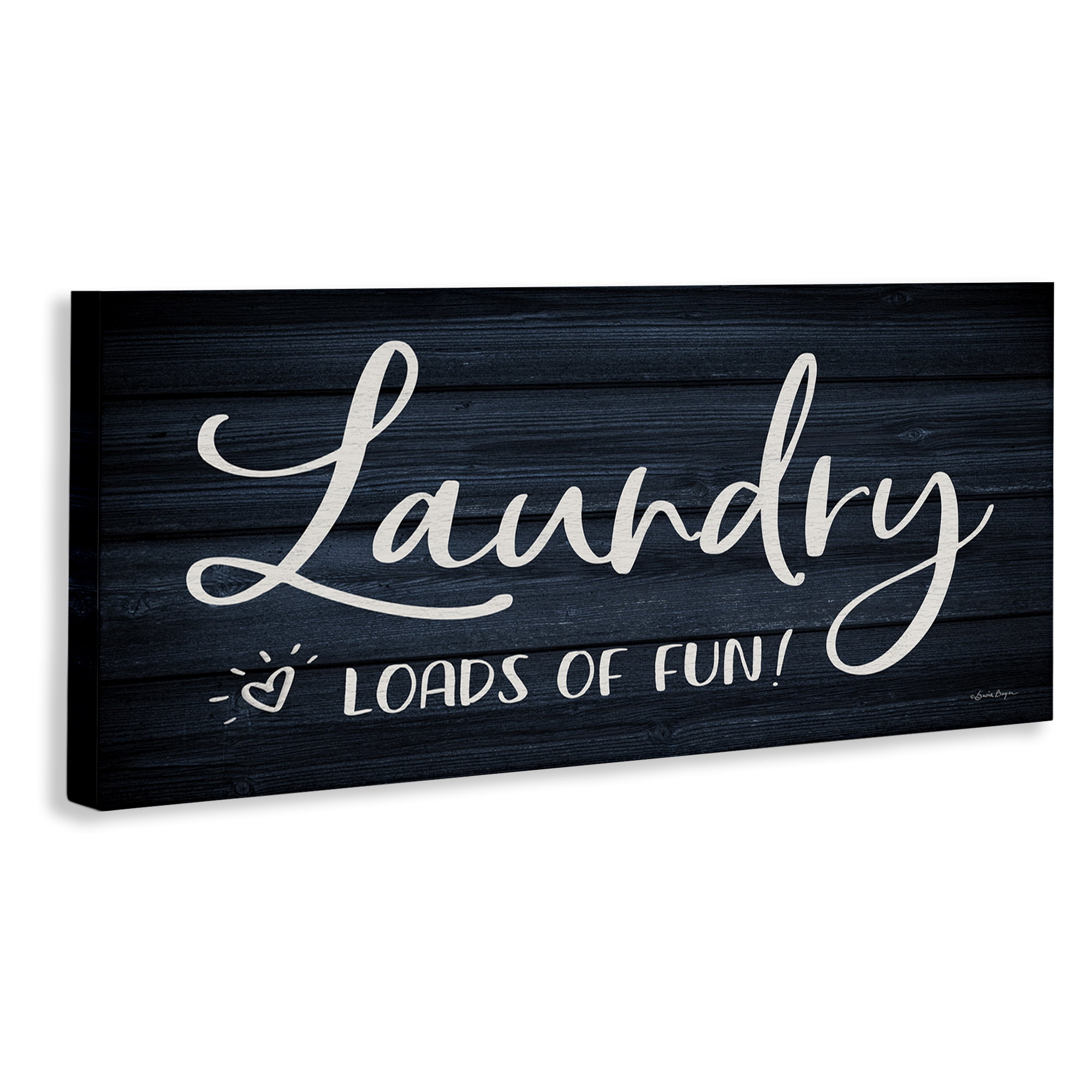 Stupell Industries Loads of Fun Laundry Typography Painting Gallery Wrapped Canvas Art Print Wall Art, 40 x 17