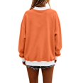 thumbnail image 5 of Women Crewneck Colorblock Sweatshirts Long Sleeve Loose Fit Fall Pullover Teacher Outfits,Faux Layered,Drop Shoulder,Cowboy,Chic Oversized Clothes,Warm Soft,Cozy,Tunic Shirts Fashion Tops Orange, 5 of 6