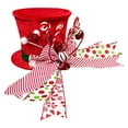 thumbnail image 1 of SIfdSeng Get it Fast Candy Christmas Tree Topper Hat Red Tree Topper Hat with Candy Peppermint Bows Ribbon Ornament Top Hat Christmas Tree Topper for Home Holiday Xmas Tree Decoration, 1 of 5