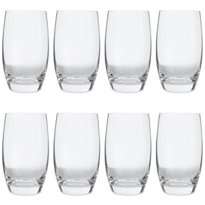 Highball Drinking Glasses with Weighted Base, 18 oz, 8-Piece