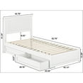 thumbnail image 4 of Malta Twin XL Wood Platform Bed with Panel Footboard & Storage Drawers in White, 4 of 5