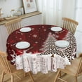thumbnail image 4 of Nappe de Noël Arbre de Noël Flocon de Neige Rond 60 x 60 Pouces Nappe Polyester Résistant aux Taches et aux Plis pour Cuisine Salle à Manger Café Fête, 4 of 6