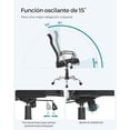 thumbnail image 5 of SONGMICS Silla de Oficina, Giratoria Ergonómica, Escritorio, Altura Ajustable e Inclinable, Asiento Tapizado, Carga de 120 kg, Negro Tinta, 5 of 5