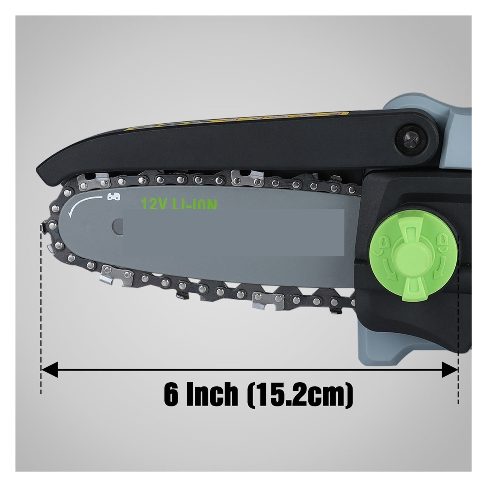 12V Electric 6 Inch Mini Chainsaw Rechargeable Cordless Pruning Saw One Hand Portable Garden Tool For Wood Cutting ,2 IN 1 Trimmer & Edger