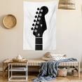 thumbnail image 2 of Guitar Tapestry, Monochrome Style Interpretation of a Half Guitar with Strings Cords, Wall Hanging for Bedroom Living Room Dorm Decor, 40W X 60L Inches, Charcoal Grey and White, by Ambesonne, 2 of 5