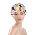 thumbnail image 3 of Disketp Polka Dot Shower Caps,Reusable Shower Cap For Women, Double Layer Waterproof Hair Cap, Large Size For All Hair Lengths,For Girls Spa Home Salon Use, 3 of 9