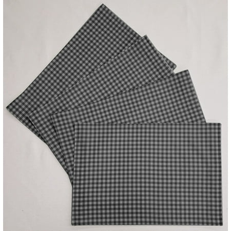 

Black & Gray Buffalo Checked Placemats by Penny s Needful Things (Rectangle - Set of 8) (Quilted White)