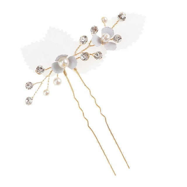 Diamante de imitación Flor de perla Horquillas para el cabello Clips Vacaciones de cabello Decoración Adornos Gloria Horquillas nupciales para la boda