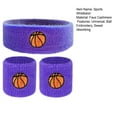 thumbnail image 6 of Jkung 1 Set Kids Sports Headband Wristband Ball Embroidery Stretch Breathable Sweat Absorbing Boys Girls Knitted Basketball Volleyball Wrist Protector Sweatband, 6 of 8