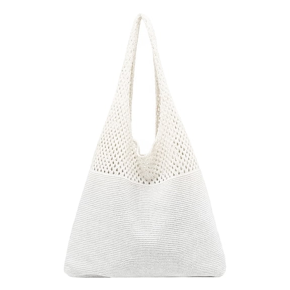 MUSOIE Crochet Bags for Women Summer Beach Knit Tote Bag Mesh Hollow Shoulder Bags