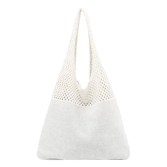 Kcodviy Women's Spring/Summer Portable Retro Men Bags Shoulder Hollow Knitted Handheld one Mens Bags Shoulder Vest Bag