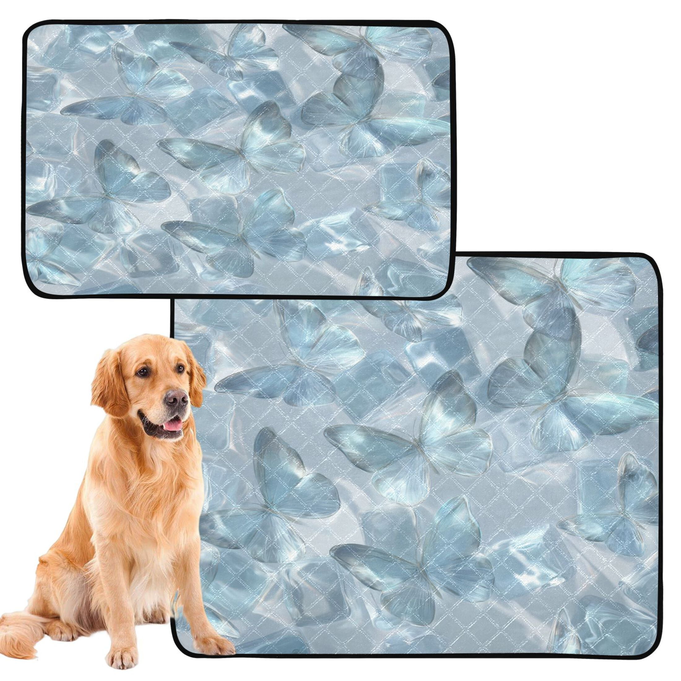 Qxltty Ice Butterfly Cat litter Pads Pet Set of 3 Diaper Mats Center Anti-leakage Layer Absorbent Soft and Comfortable