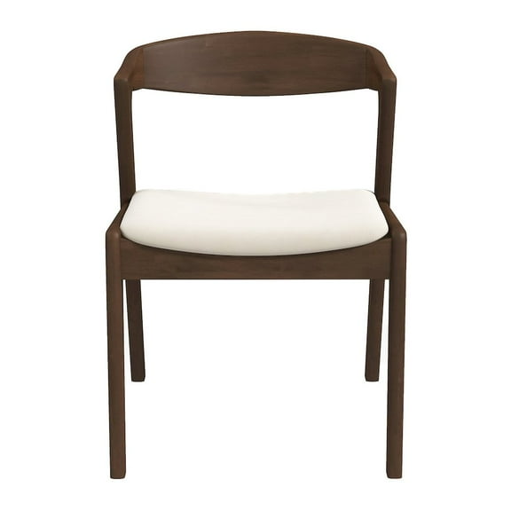 Roxy Mid-Century Modern Velvet Dining Chair in Cream (Set of 2)