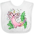 thumbnail image 3 of Inktastic Axolotl Unicorn with Rainbow Tail, Bubbles and Seaweed. Boys or Girls Baby Bib, 3 of 4