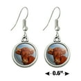 thumbnail image 4 of Brown Cow Cattle Horns Novelty Dangling Drop Charm Earrings, 4 of 5