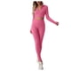 thumbnail image 1 of Trajes de 2 piezas para mujer Tops de yoga de manga larga con cremallera sólida + Pantalones largos Conjuntos con cuello en V Pantalones de yoga Wmkox8yi bvn3128, 1 of 5