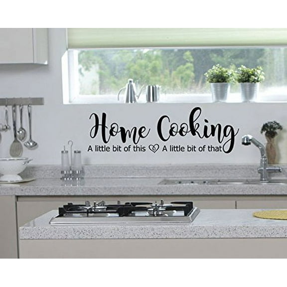 Home Cooking Little This Little That Vinyl Lettering Family Home Wall Decals Kitchen Decor Stickers 23x7-inch, Black